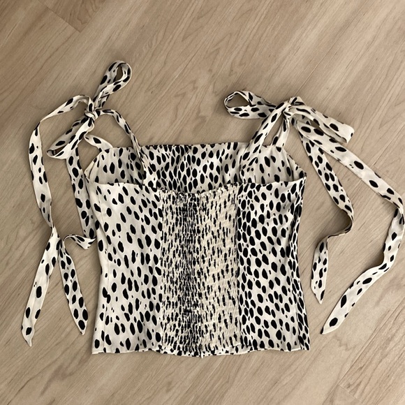 Reformation Ellora Bow Tie Corset Style Tank Top 6 SM $148 - Picture 5 of 6